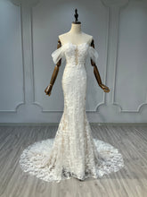 Ostty Floral Lace Off-Shoulder Wedding Dress with Illusion Sleeves OST-LV006-25 (Wholesale)
